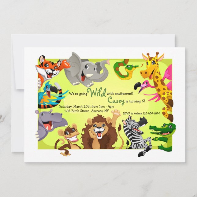 Wild With Excitement Invitation (Front)
