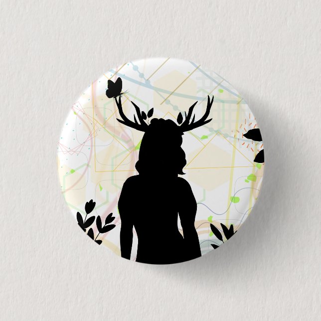 Wild With Nature 1 Inch Round Button (Front)