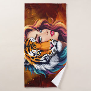 Wild Within – Tiger Spirit Goddess. Bath Towel Set