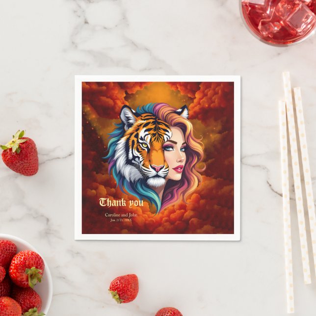 Wild Within – Tiger Spirit Goddess.  Napkin (Insitu)