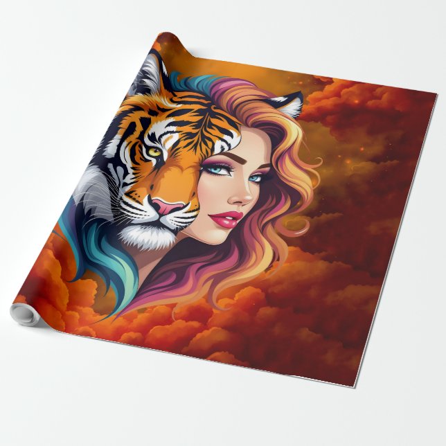 Wild Within – Tiger Spirit Goddess.  Wrapping Paper (Unrolled)