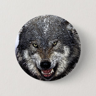 Wild Wolf 2 Inch Round Button