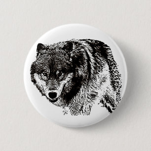 Wild Wolf 2 Inch Round Button