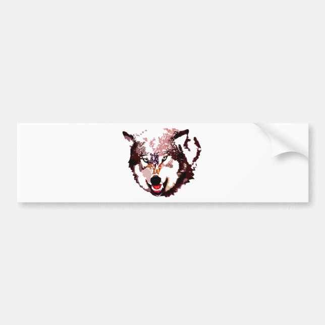 Wild Wolf Bumper Sticker (Front)
