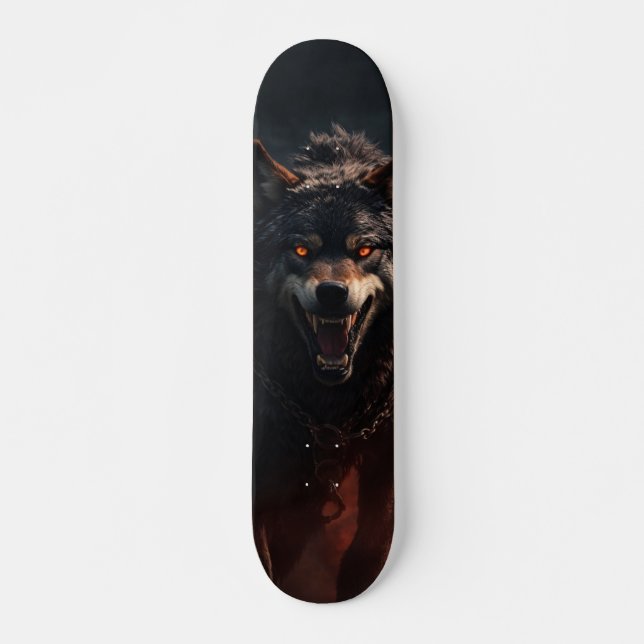 Wild wolf demon skate skateboard (Front)