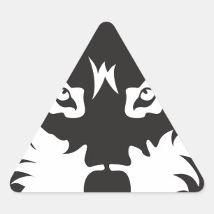 Wild Wolf Face Silhouette Triangle Sticker
