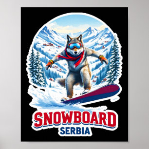 Wild Wolf From Serbia Snowboarding Adventure Poster