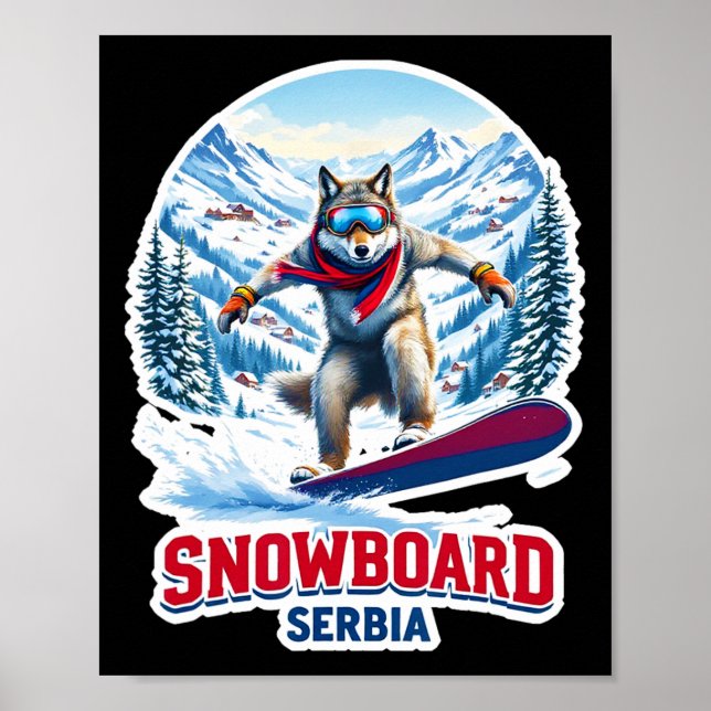 Wild Wolf From Serbia Snowboarding Adventure  Poster (Front)