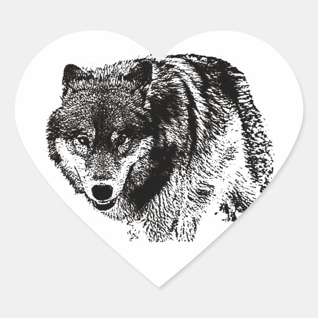 Wild Wolf Heart Sticker (Front)