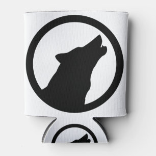 Wild Wolf Howling Logo Can Cooler