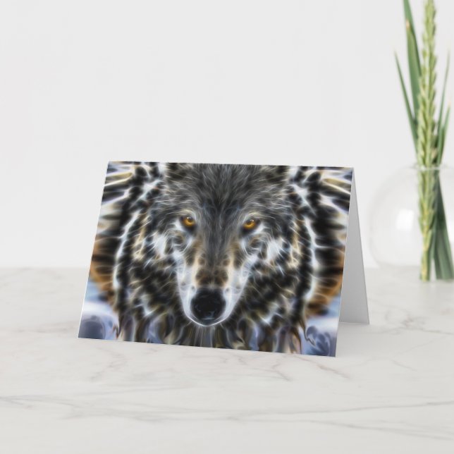 Wild Wolf Inspirational Portrait Card (Front)