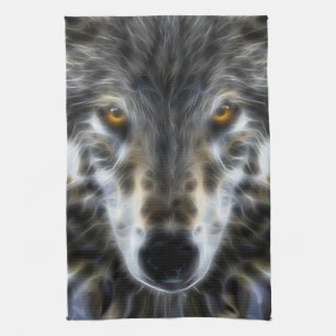 Wild Wolf Inspirational Portrait Kitchen Towel