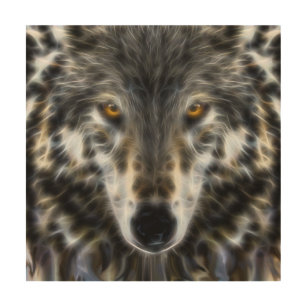 Wild Wolf Inspirational Portrait Wood Wall Art