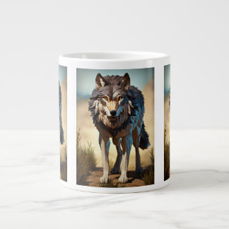 wild wolf large coffee mug