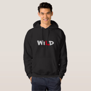 Wild wolf print at the back side men fashion black hoodie