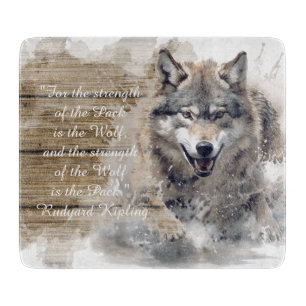 Wild Wolf Quote Cutting Board