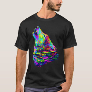 Wild Wolf Quotes Graphic Tees Colourful Oil Painti
