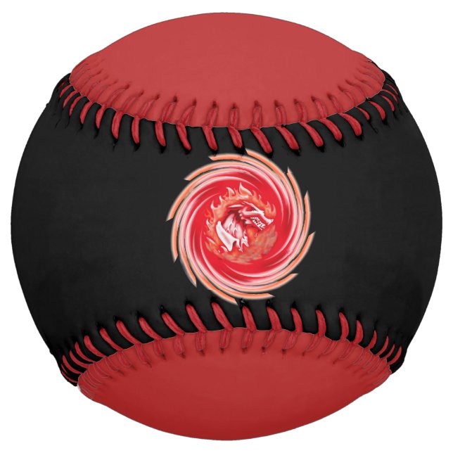 Wild Wolf Whirling black and red softball (Front)