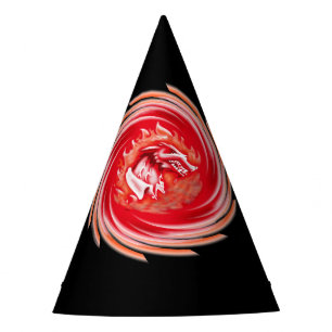 Wild Wolf Whirling black party hats