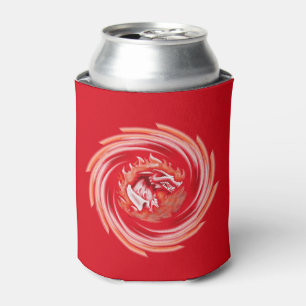 Wild Wolf Whirling red can cooler