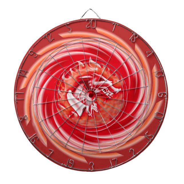 Wild Wolf Whirling red dartboard (Front)