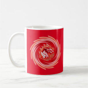 Wild Wolf Whirling red mug