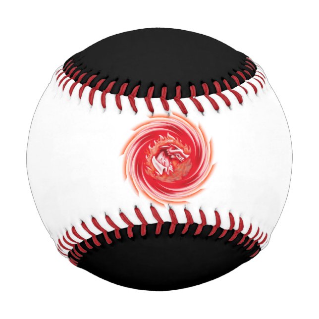 Wild Wolf Whirling white and black baseball (Front)