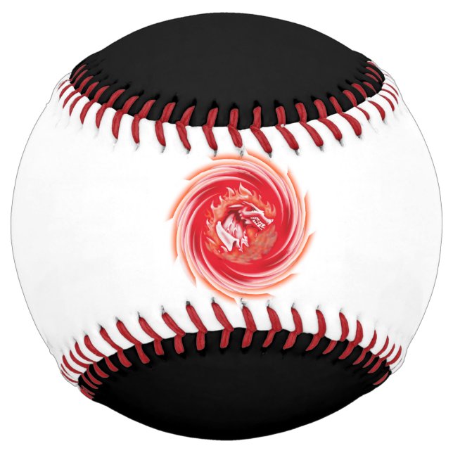 Wild Wolf Whirling white and black softball (Front)