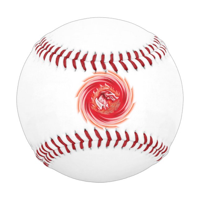 Wild Wolf Whirling white baseball (Front)
