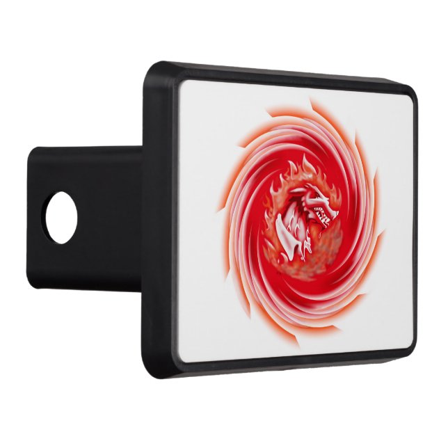 Wild Wolf Whirling white hitch cover receiver (Right)