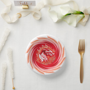 Wild Wolf Whirling white paper bowls Paper Plate