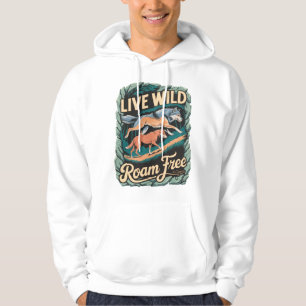 Wild Wolves Adventure Retro Nature Artwork Hoodie