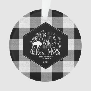 Wild Wonderful Christmas Black Buffalo Plaid ID604