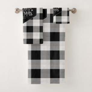 Wild Wonderful Christmas Black Buffalo Plaid ID604 Bath Towel Set