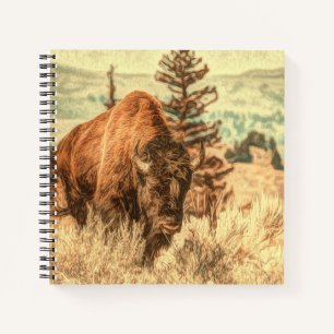Wild Woodland Bison Notebook