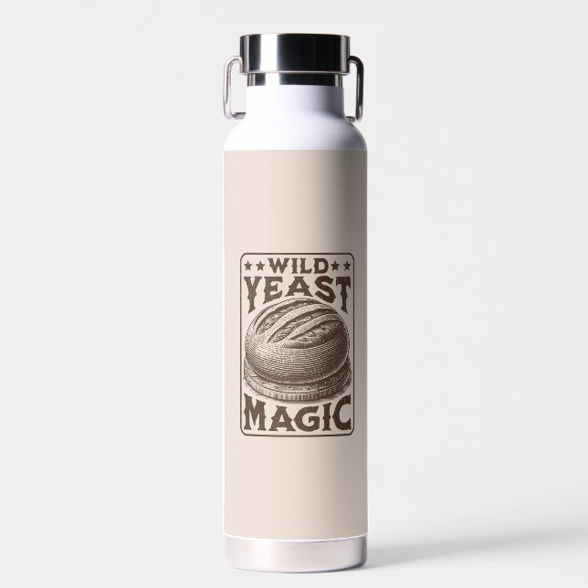 Wild Yeast Magic Sourdough Bread Baking Enthusiast Water Bottle (Front)
