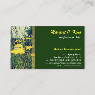 wild yellow dandelion flowers botanical art business card