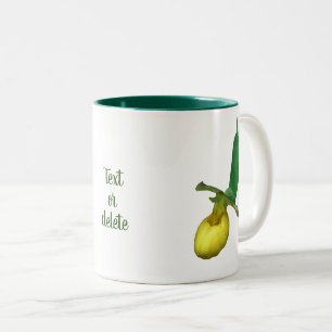 Wild Yellow Lady Slipper Flower Personalized Two-Tone Coffee Mug