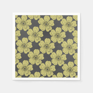Wild Yellow Roses Chalkboard Napkin
