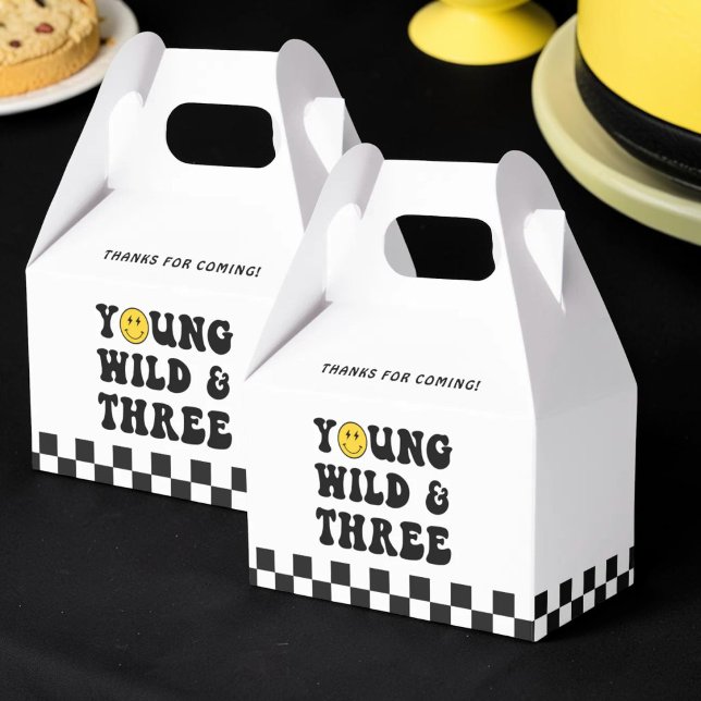 Wild Young and Three Boy 3rd Birthday Favor Box (Creator Uploaded)