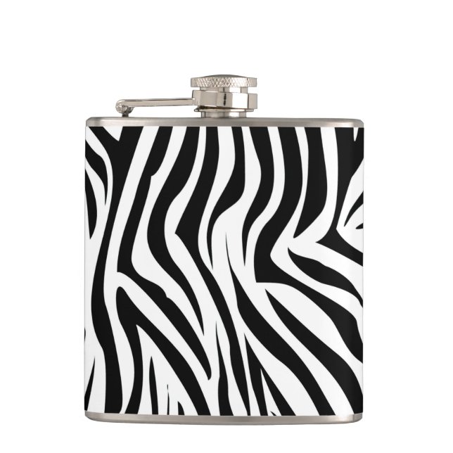 Wild Zebra Hip Flask (Front)