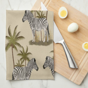 Wild Zebra & Palm Trees Kitchen Towel