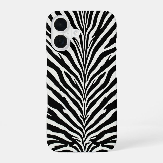 Wild Zebra Pattern iPhone 16 Case (Back)