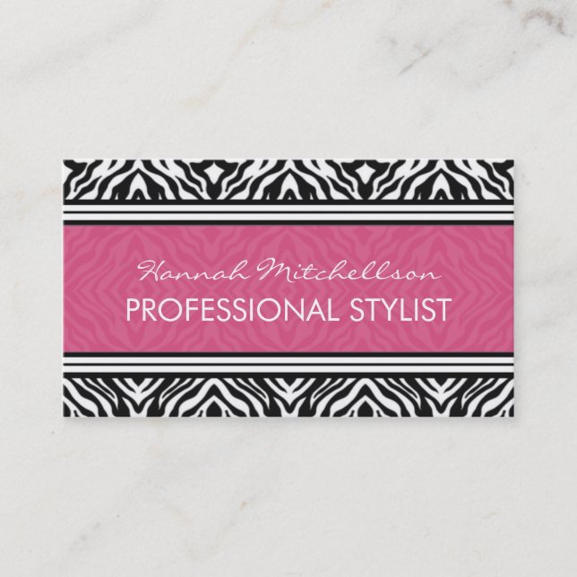 Wild Zebra Professional Business Cards (Front)