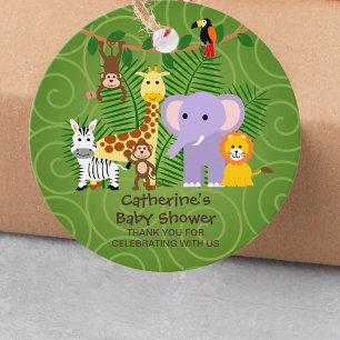 Wild Zoo Animal Jungle Safari Baby Shower Favour Tags