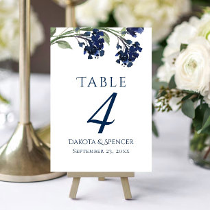 Wildbloom   Classic Blue Bohemian Garden Flowers Table Number