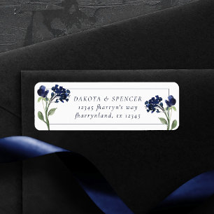 Wildbloom   Classic Blue Bohemian Return Address