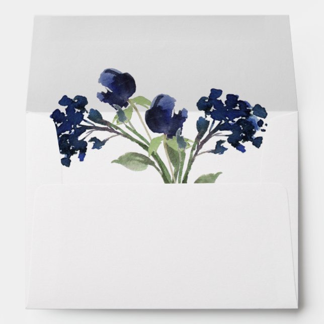 Wildbloom | Classic Blue Bohemian Return Address Envelope (Back (Bottom))