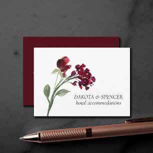 Wildbloom   Crimson Red Bohemian Flower Guest Info Enclosure Card