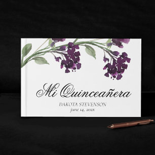 Wildbloom   Deep Purple Bohemian Flowers Event Guest Book